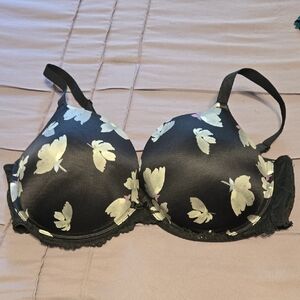 Auden Black Floral T-Shirt Bra